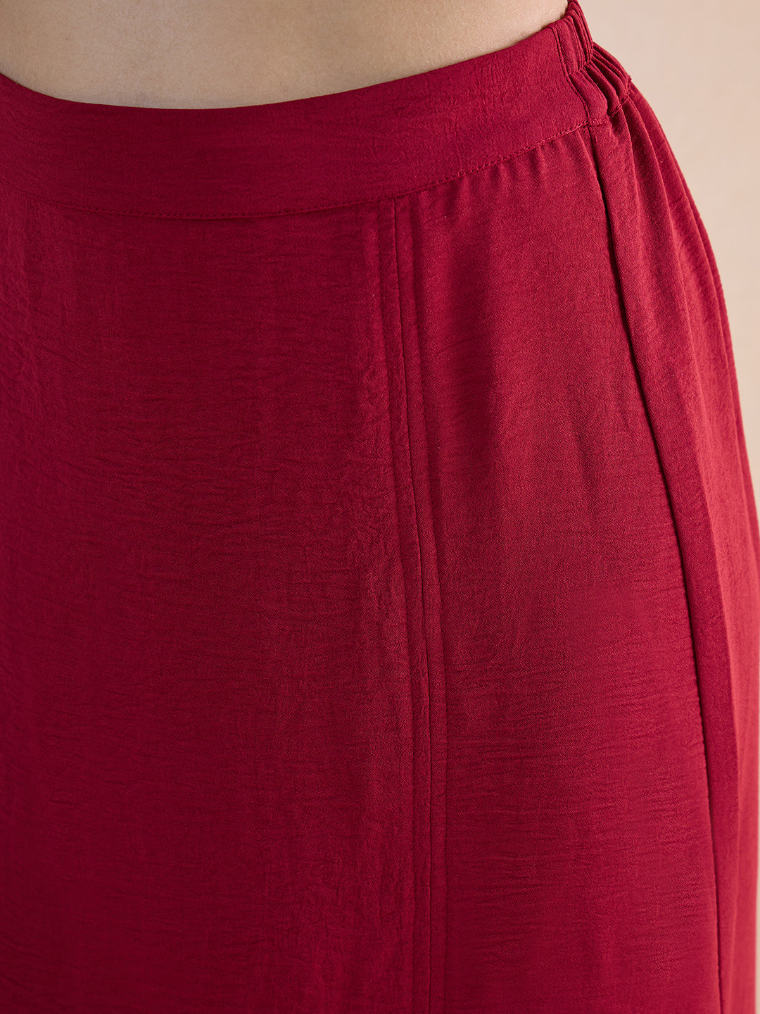 Deep Red Skirt Co-Ord Set