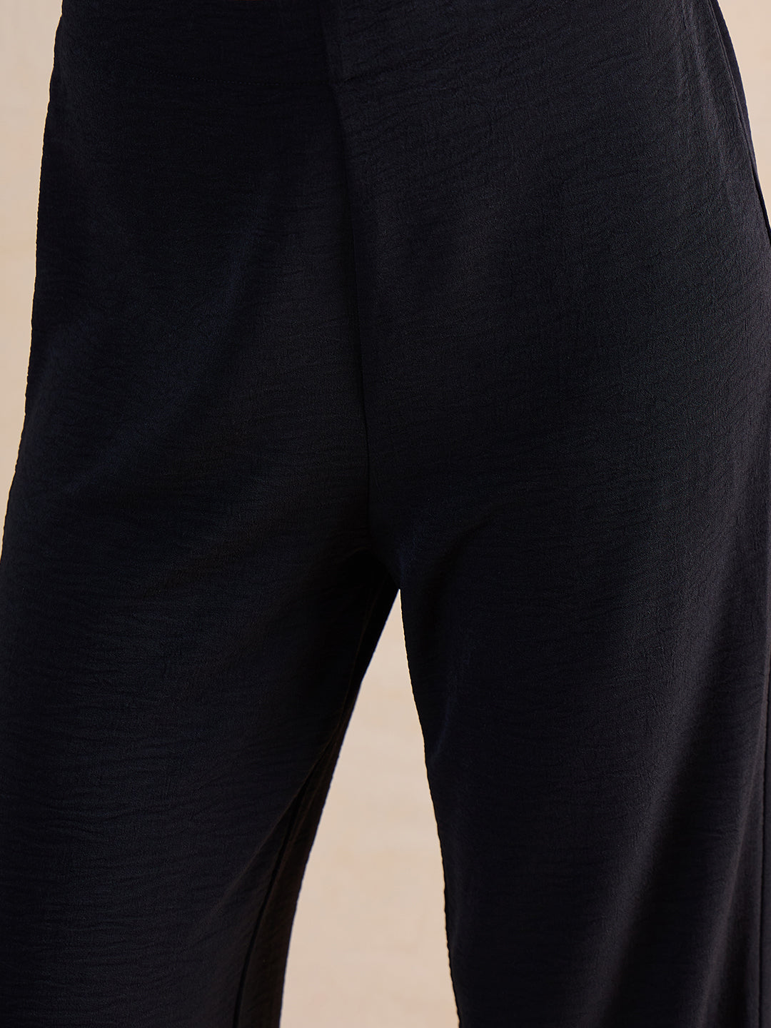 Black One Shoulder Asymmetric Co-Ord