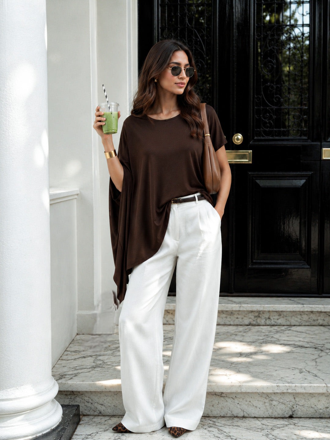 UltraSoft Bamboo Mocha Oversize Top