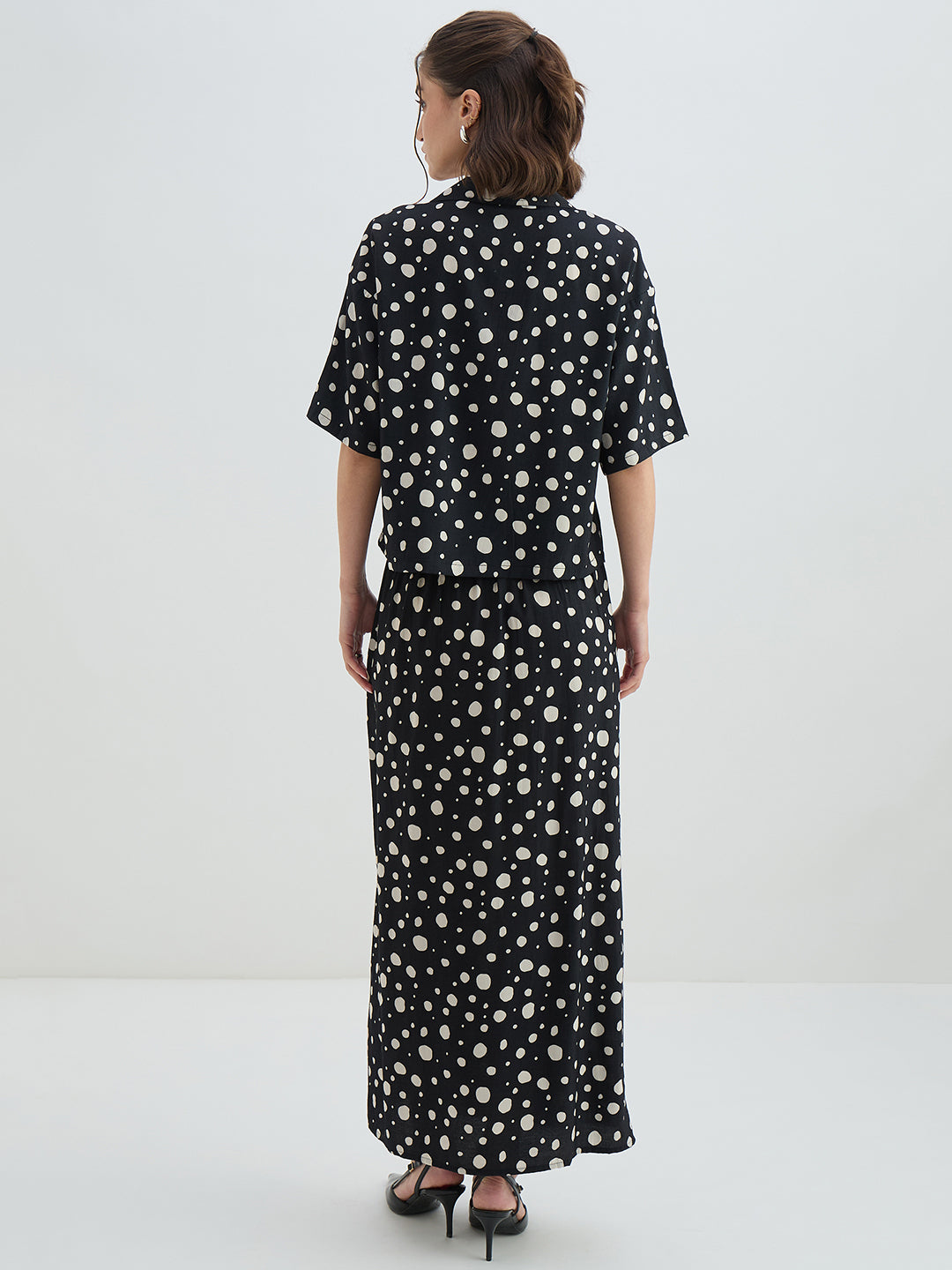 Black Polka Dot Skirt Co-Ord Set