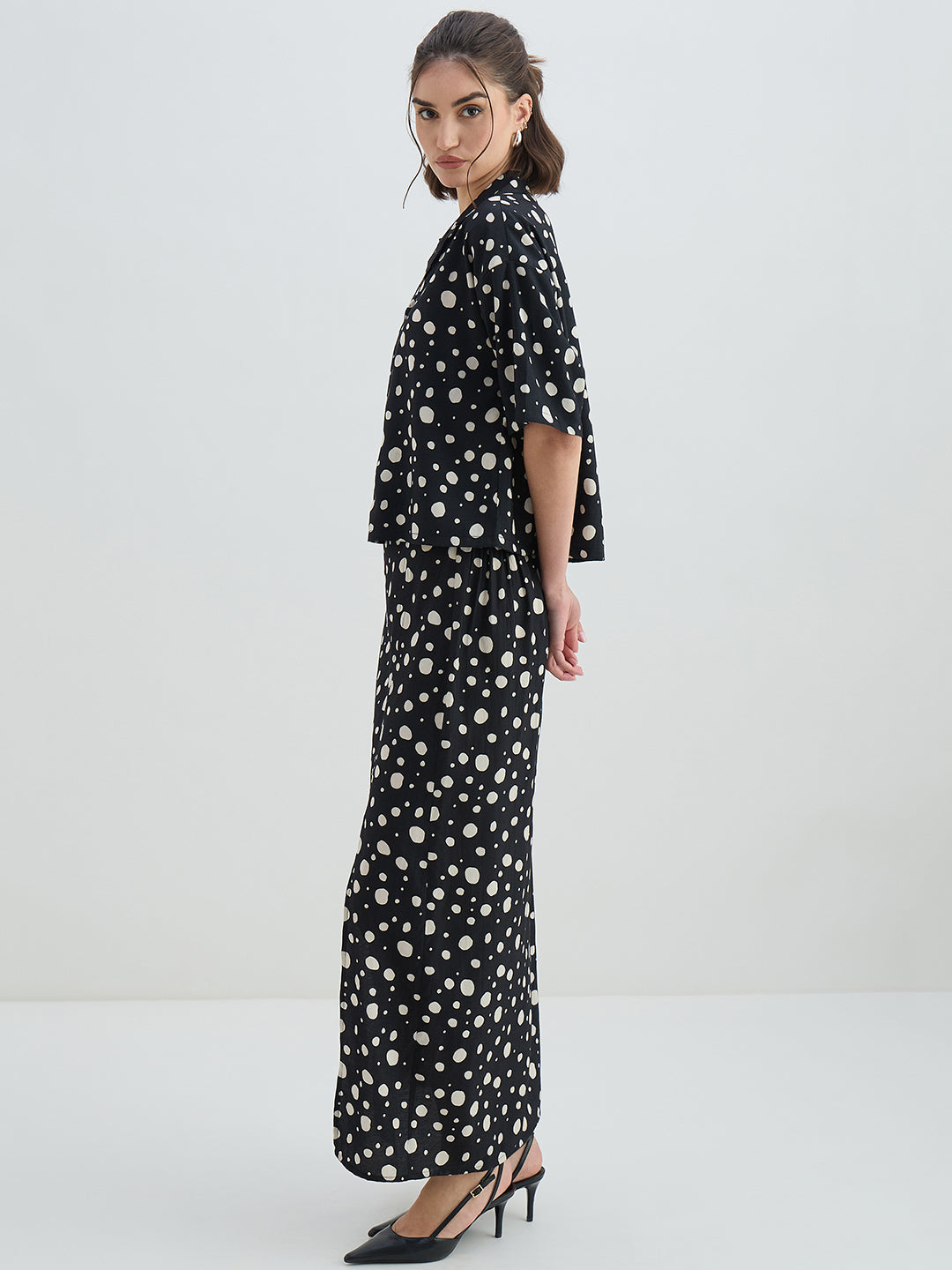 Black Polka Dot Skirt Co-Ord Set