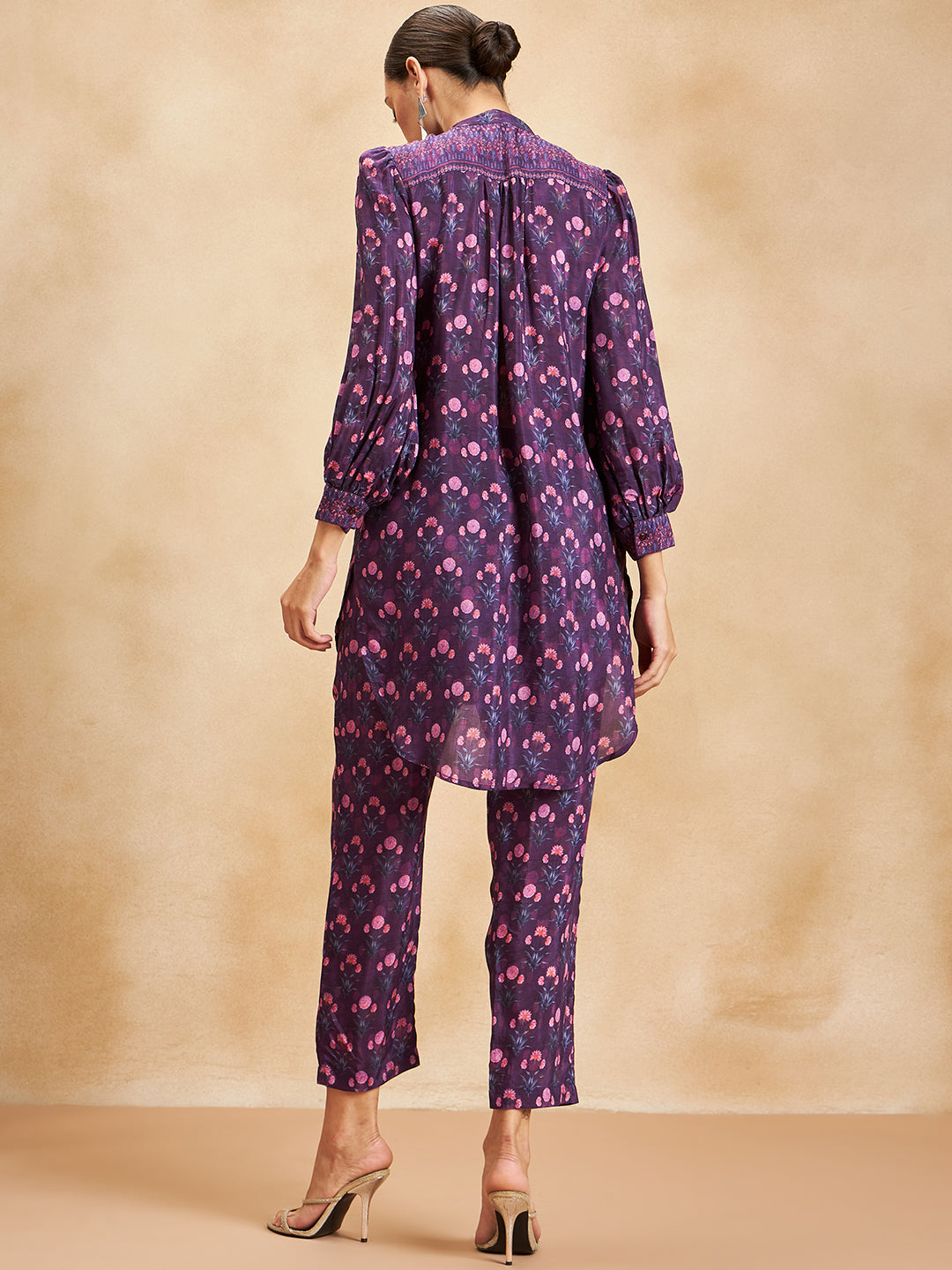 Purple Booti Print Beaded Co-Ord Set