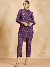 Purple Booti Print Beaded Co-Ord Set