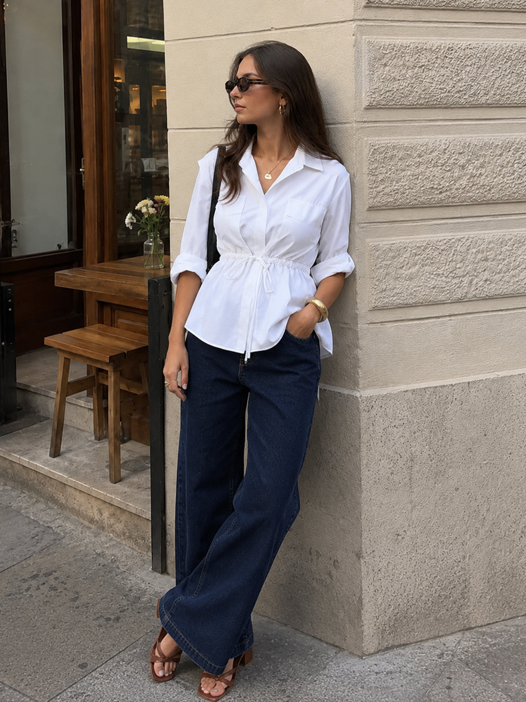 White Cotton Dual Pocket Shirt