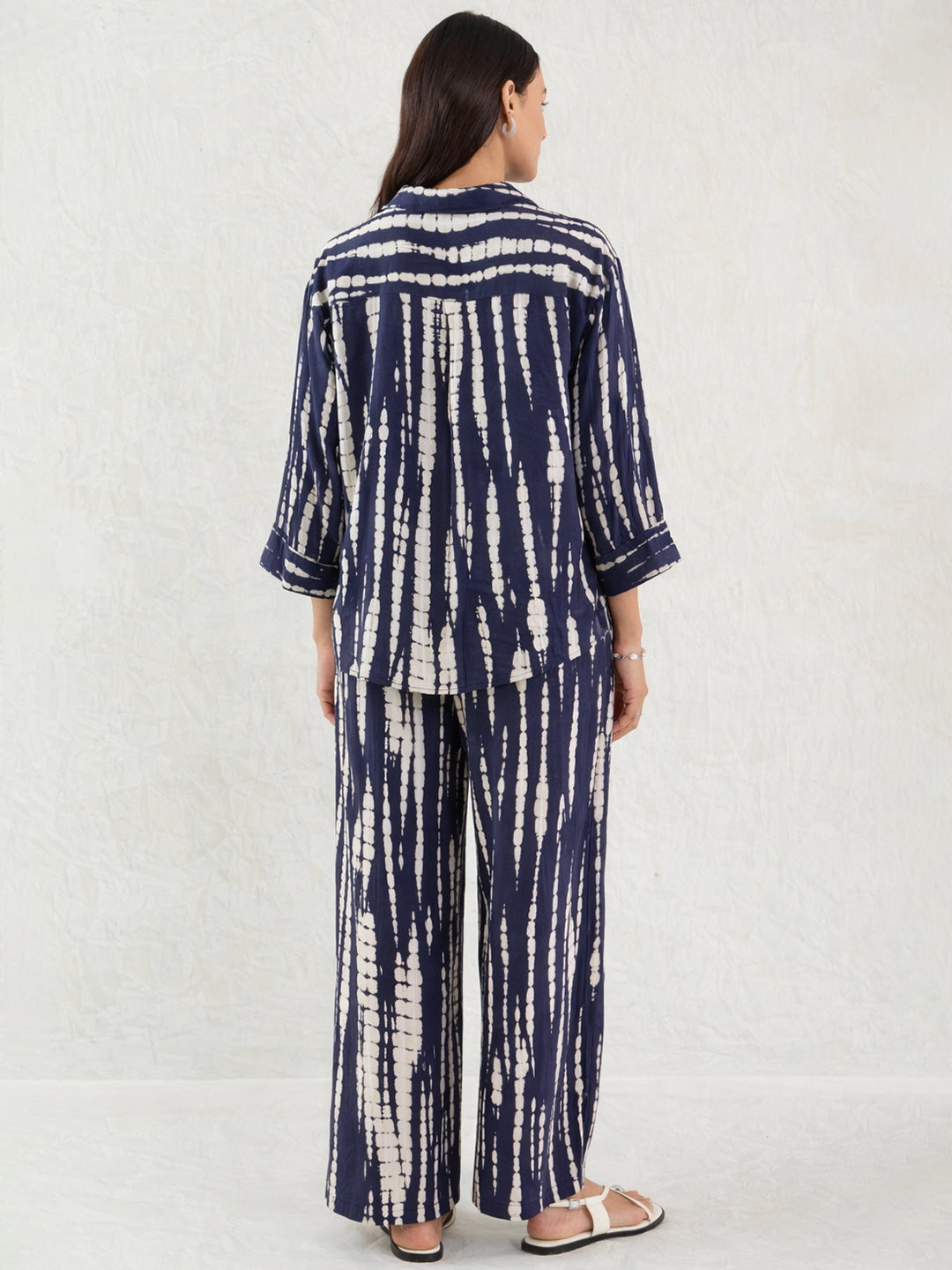 Navy Abstract Shirt Co-Ord