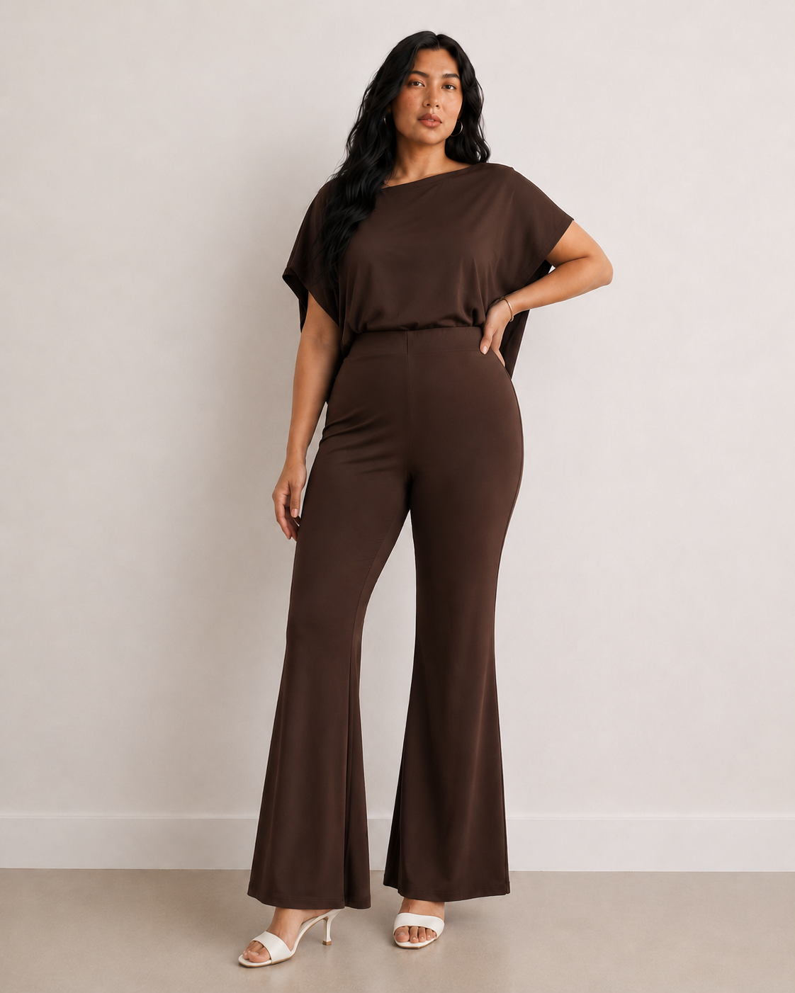 UltraSoft Bamboo Mocha Flared Pants