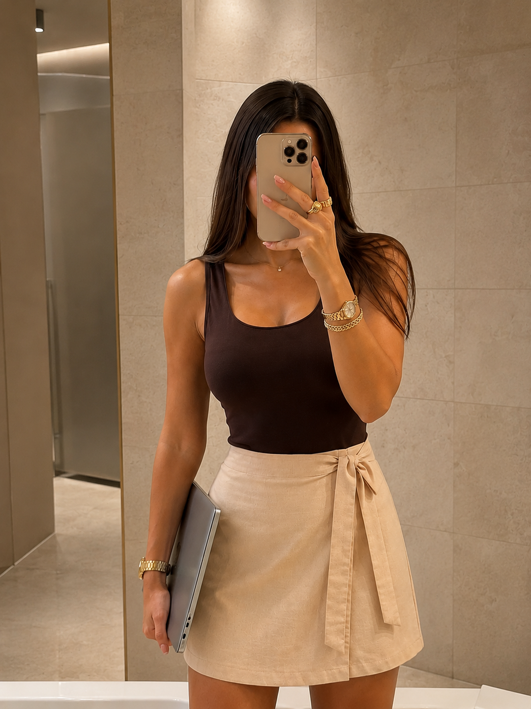 TrueStretch Cotton Mocha Bodysuit