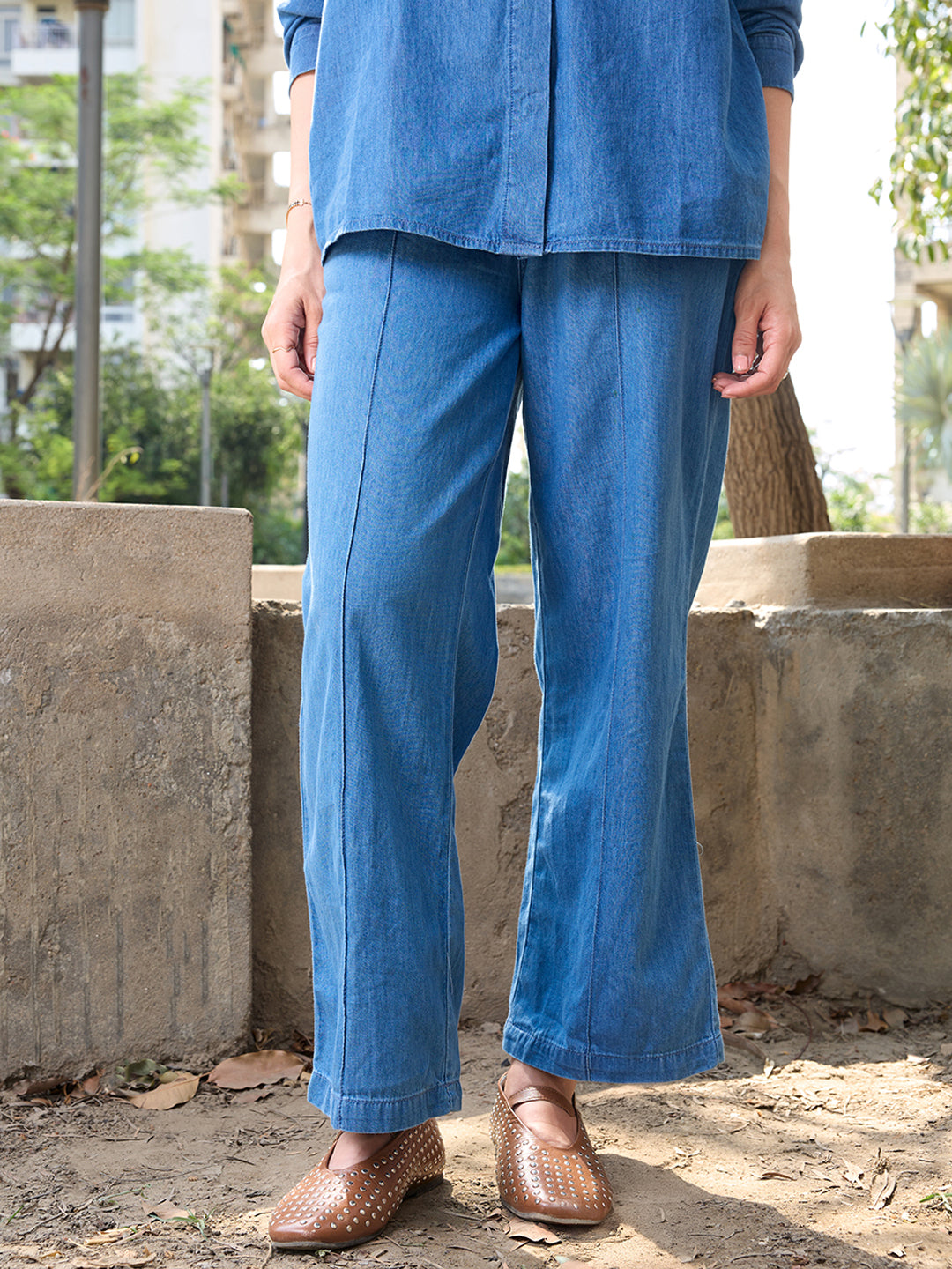 DenimLite Mid Blue Shirt Co-Ord