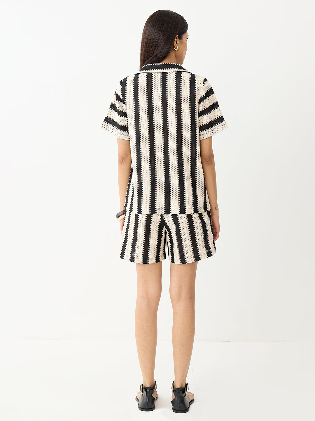 Black Stripe Crochet Co-Ord Set