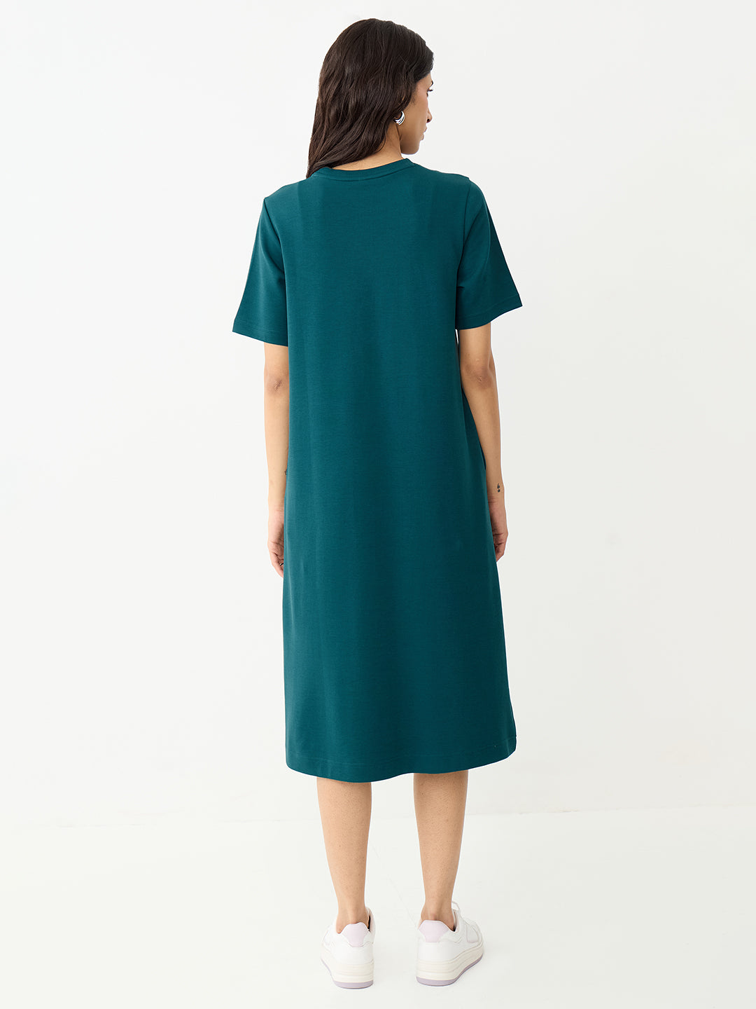 Teal Relaxed Fit Midi Knit Dress
