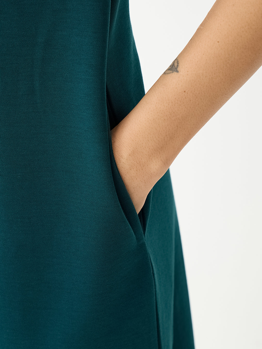 Teal Relaxed Fit Midi Knit Dress