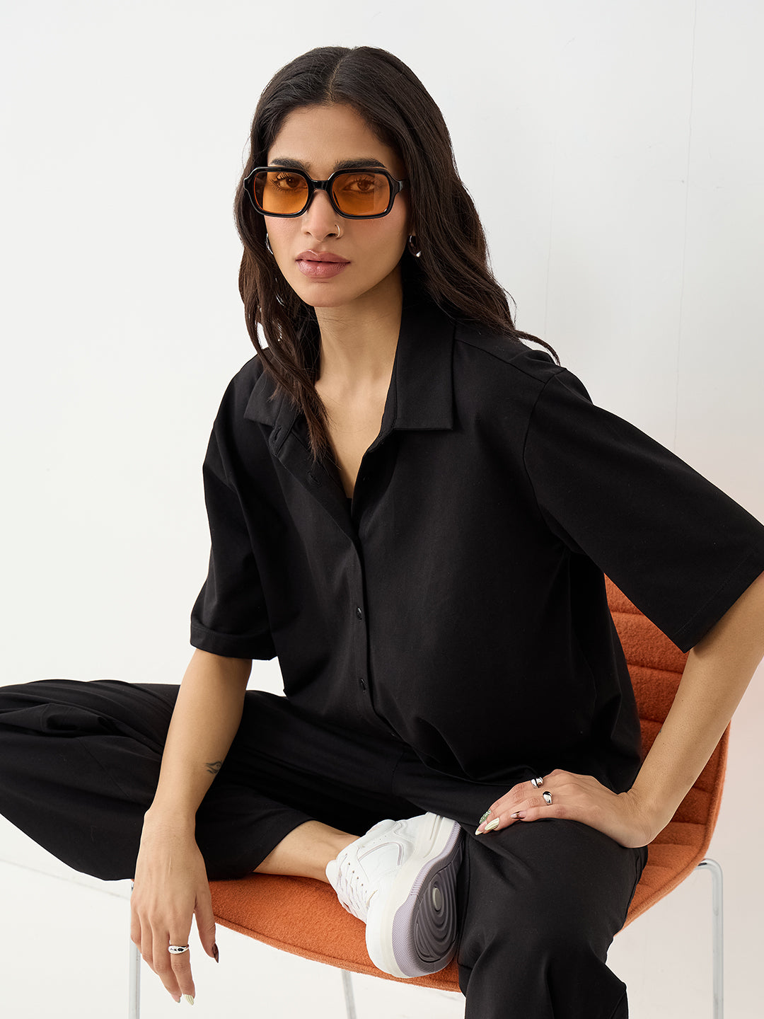 Black Travel Knit Co-Ord