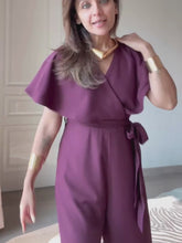 Wine Kimono Wrap Jumpsuit