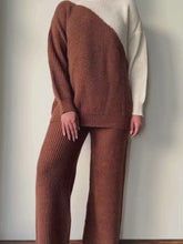 Tan & Ecru Colorblocked Co-Ord Set