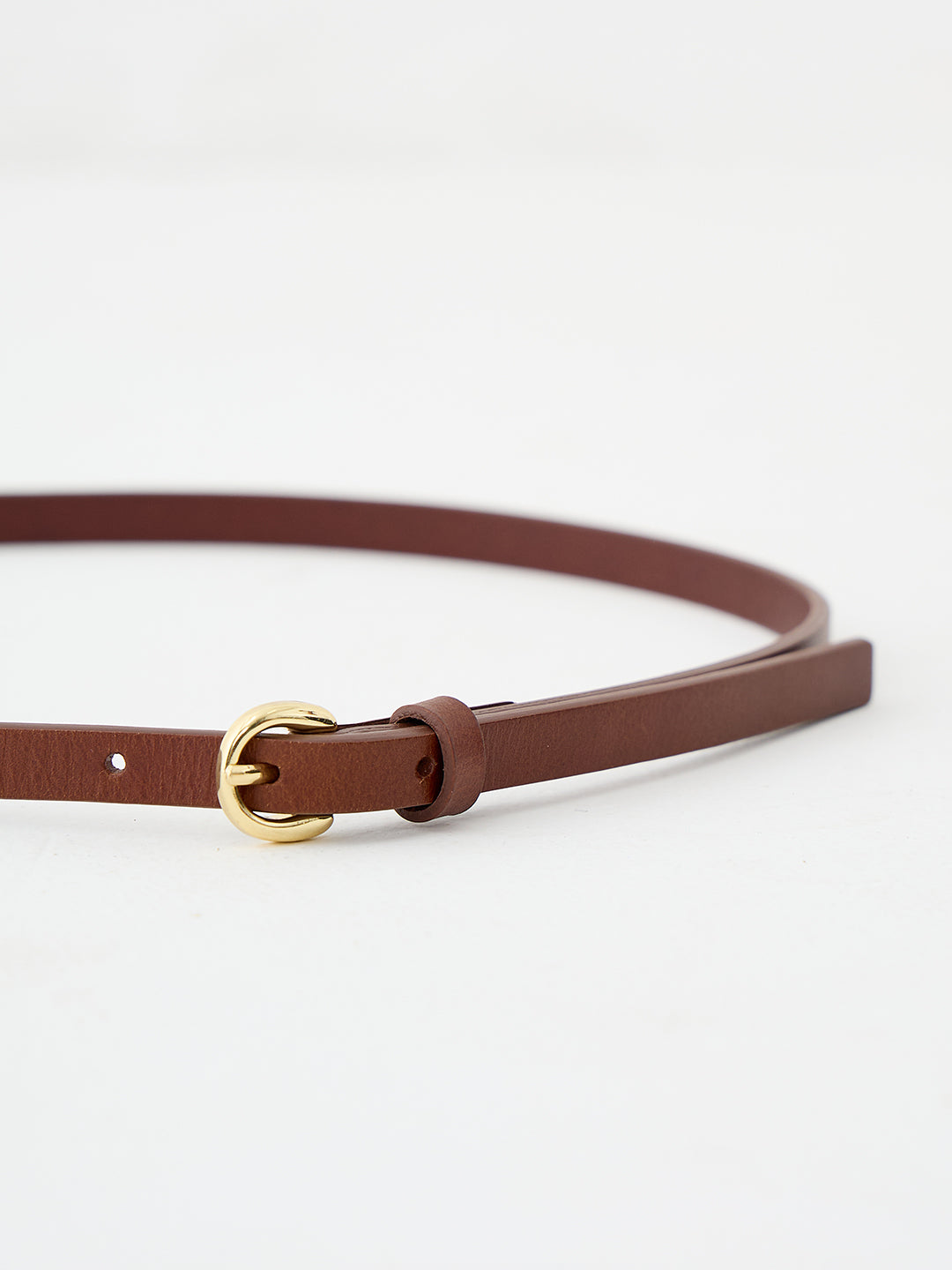 Brown Refined Slim Leather Belt