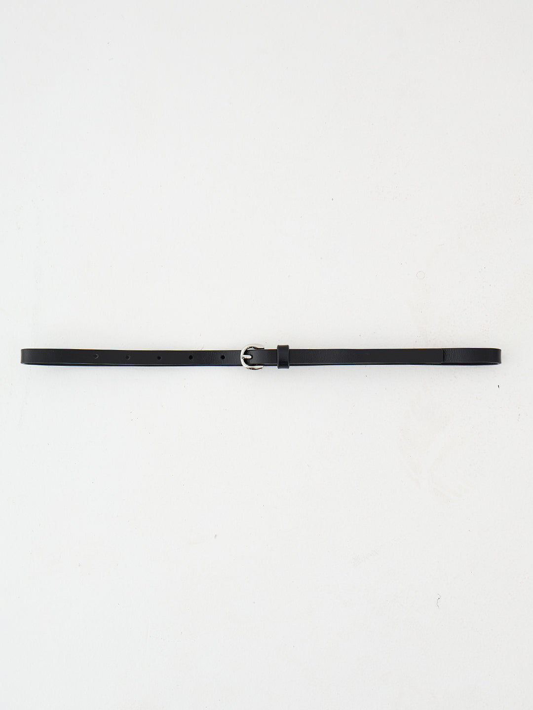 Black Refined Slim Leather Belt