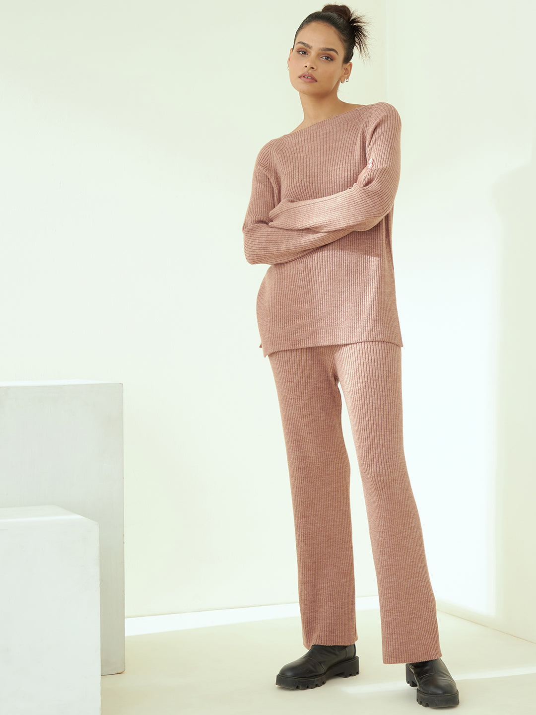 Beige Woollen Co-Ord Set