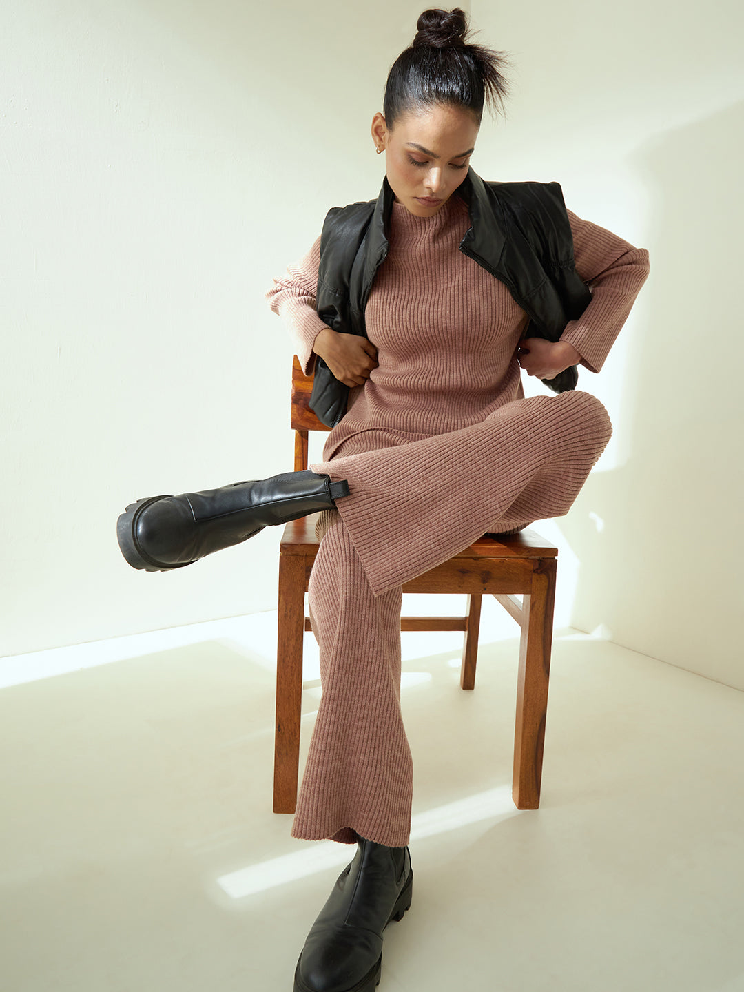 Beige Woollen Co-Ord Set