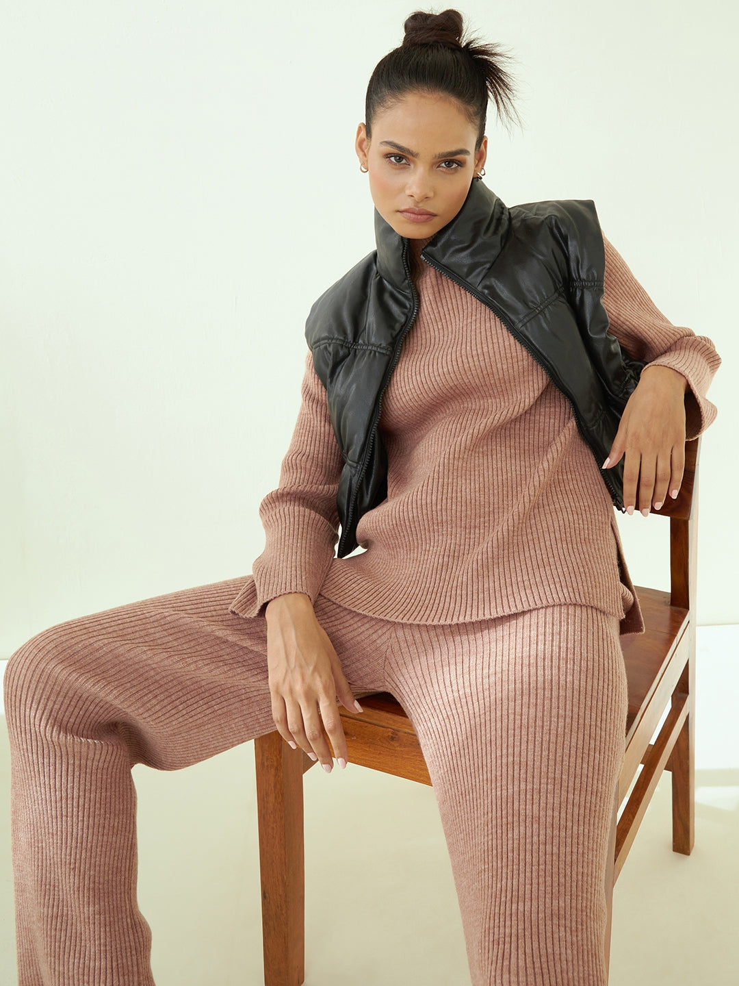 Beige Woollen Co-Ord Set
