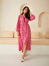 Pink Paisley Elasticated Maxi Dress