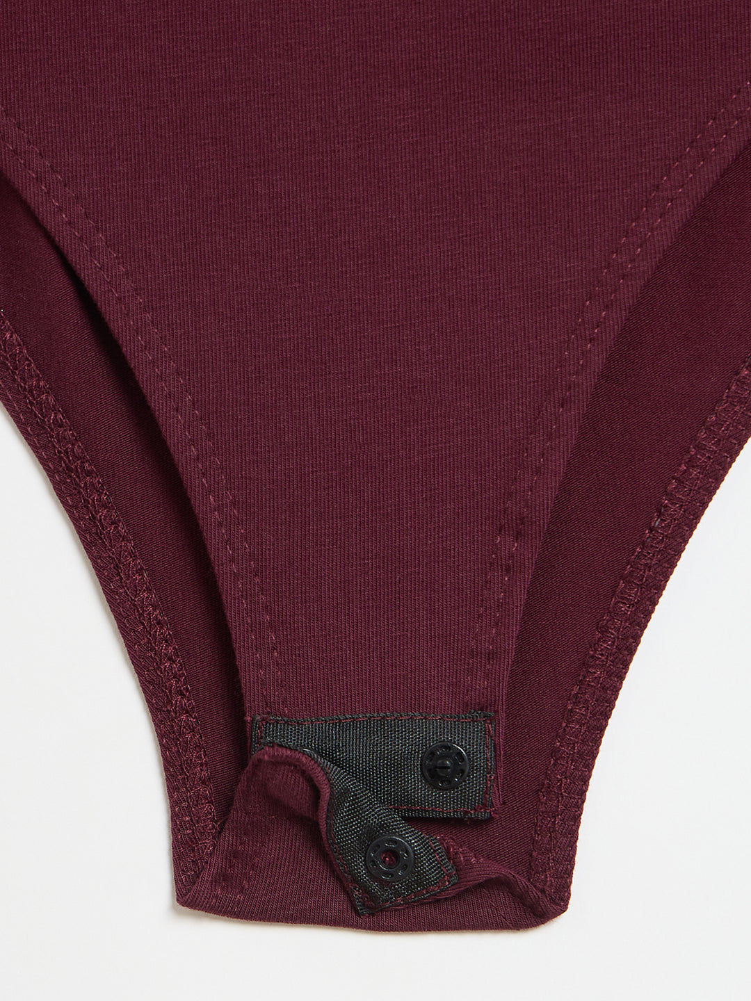 Wine Cotton Knit Bodysuit