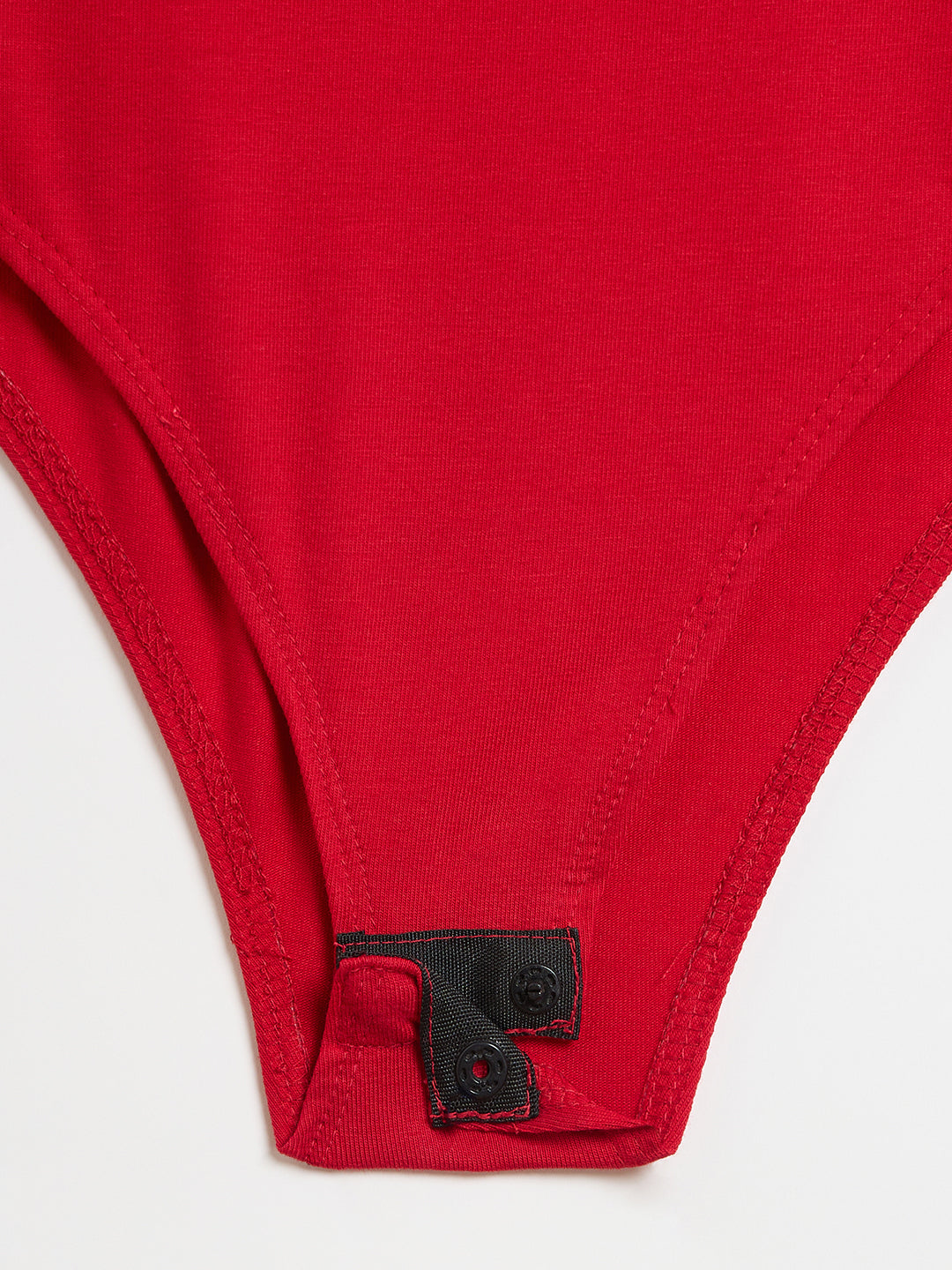 Red Cotton Knit Bodysuit