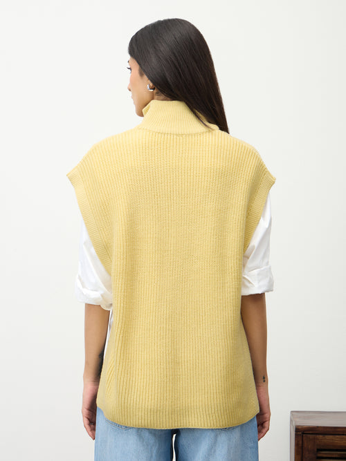 Butter Yellow Zipper Sweater Vest