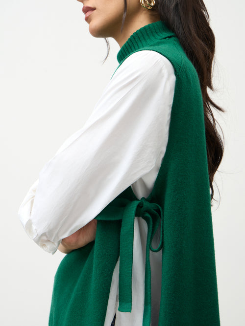 Bright Green Side Tie-Up Sweater Vest