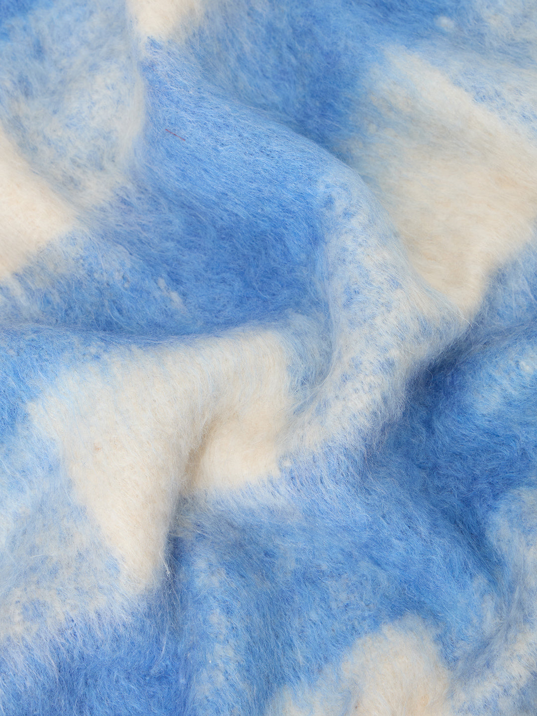 Blue Check Fringed Scarf