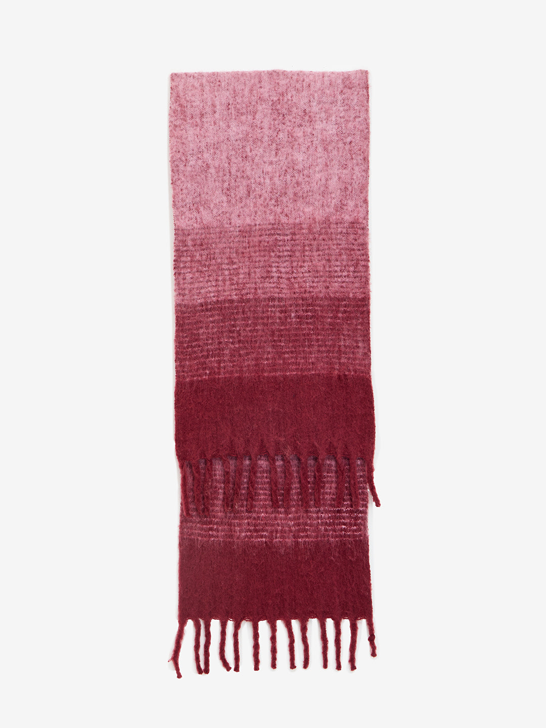 Wine Ombre Fringed Scarf