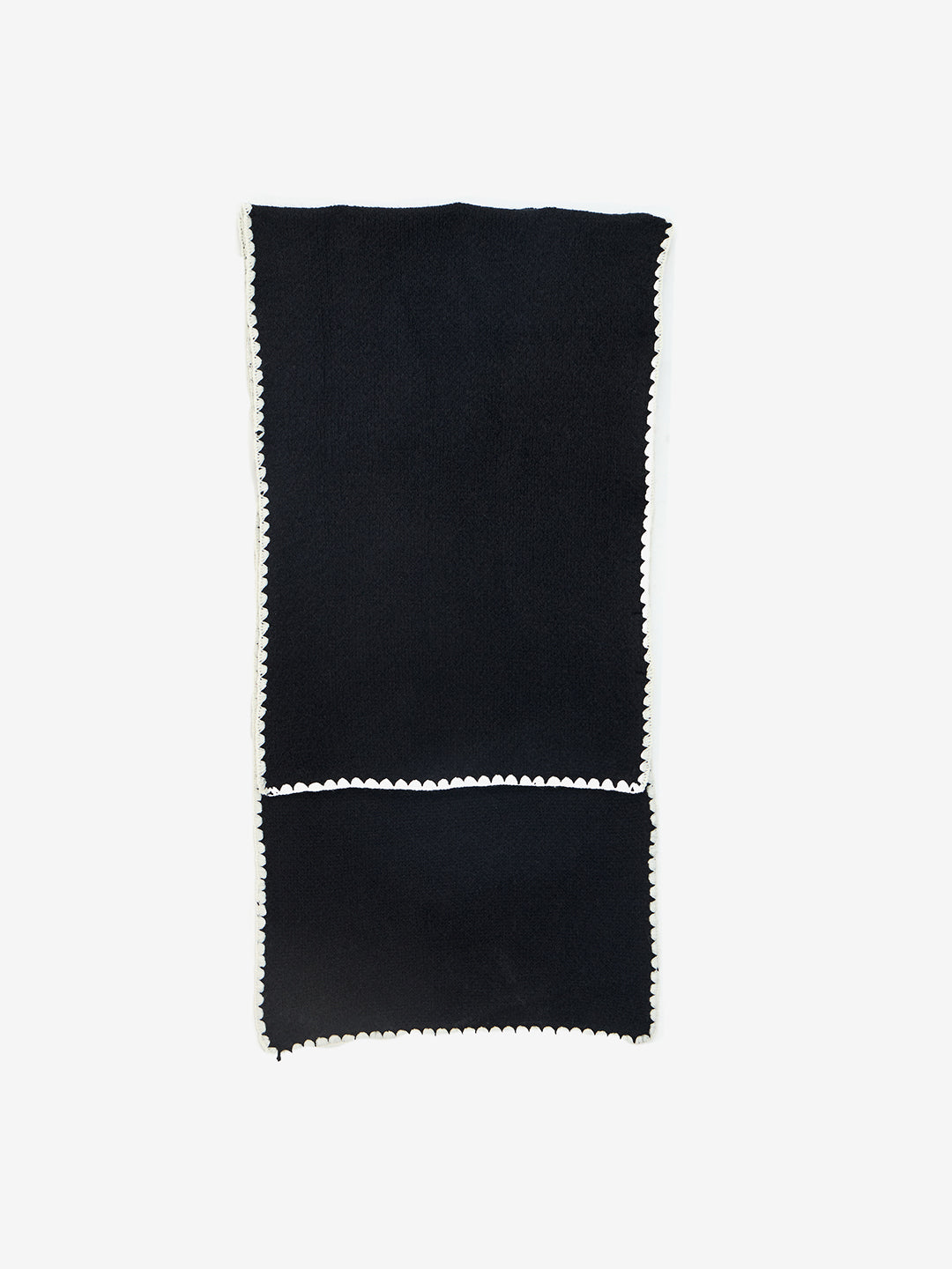 Black Contrast Stitch Detail Scarf