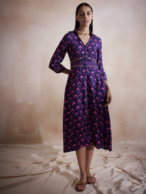 Purple Booti Printed Embellished Maxi Dress