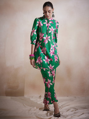Green Tropical Printed Co-Ord Set