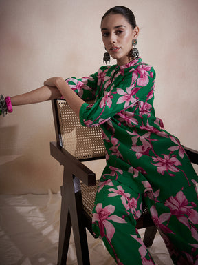 Green Tropical Printed Co-Ord Set
