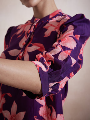 Purple Tropical Printed Co-Ord Set