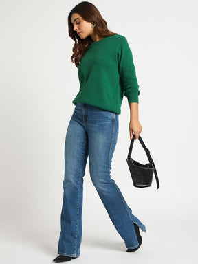 Green Crew Neck Sweater
