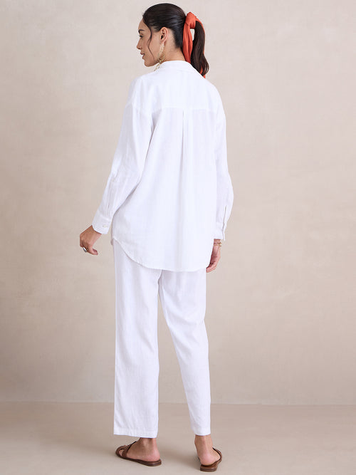Linen Blend White Shirt