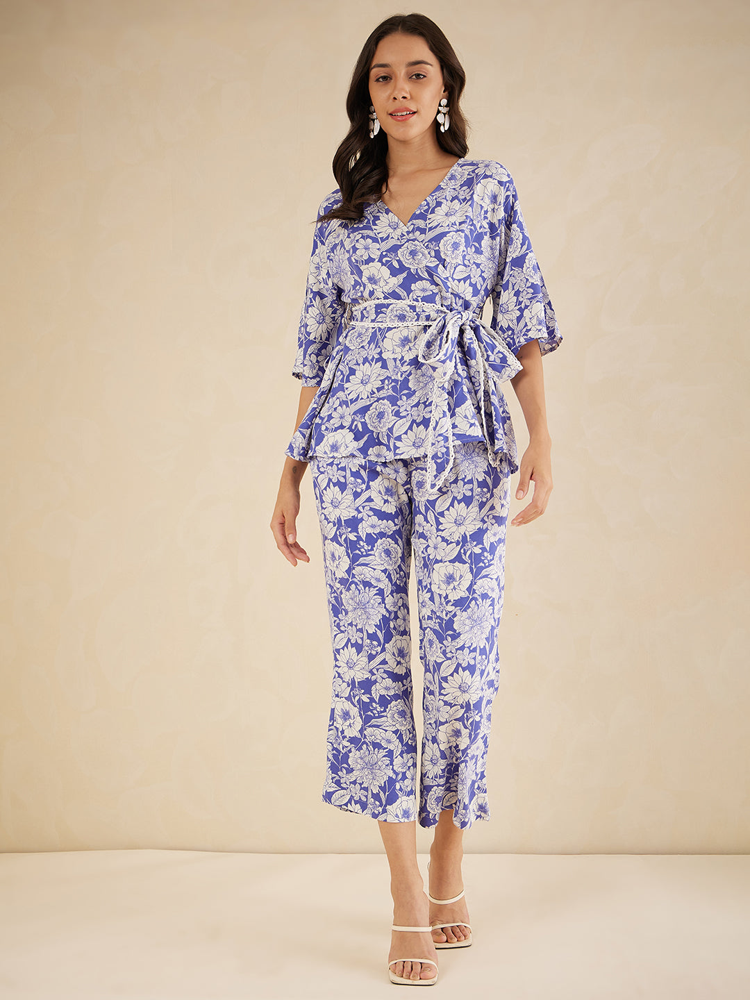 Buy PRINTED TWO PIECE BLUE CO-ORD SET for Women Online in India