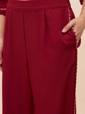 Red Laced Shirt Co-Ord Set