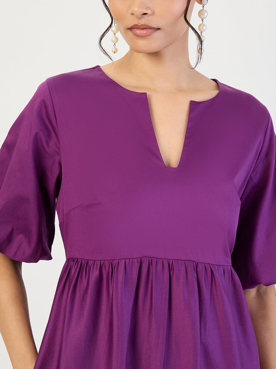Purple Cotton Tiered Maxi Dress