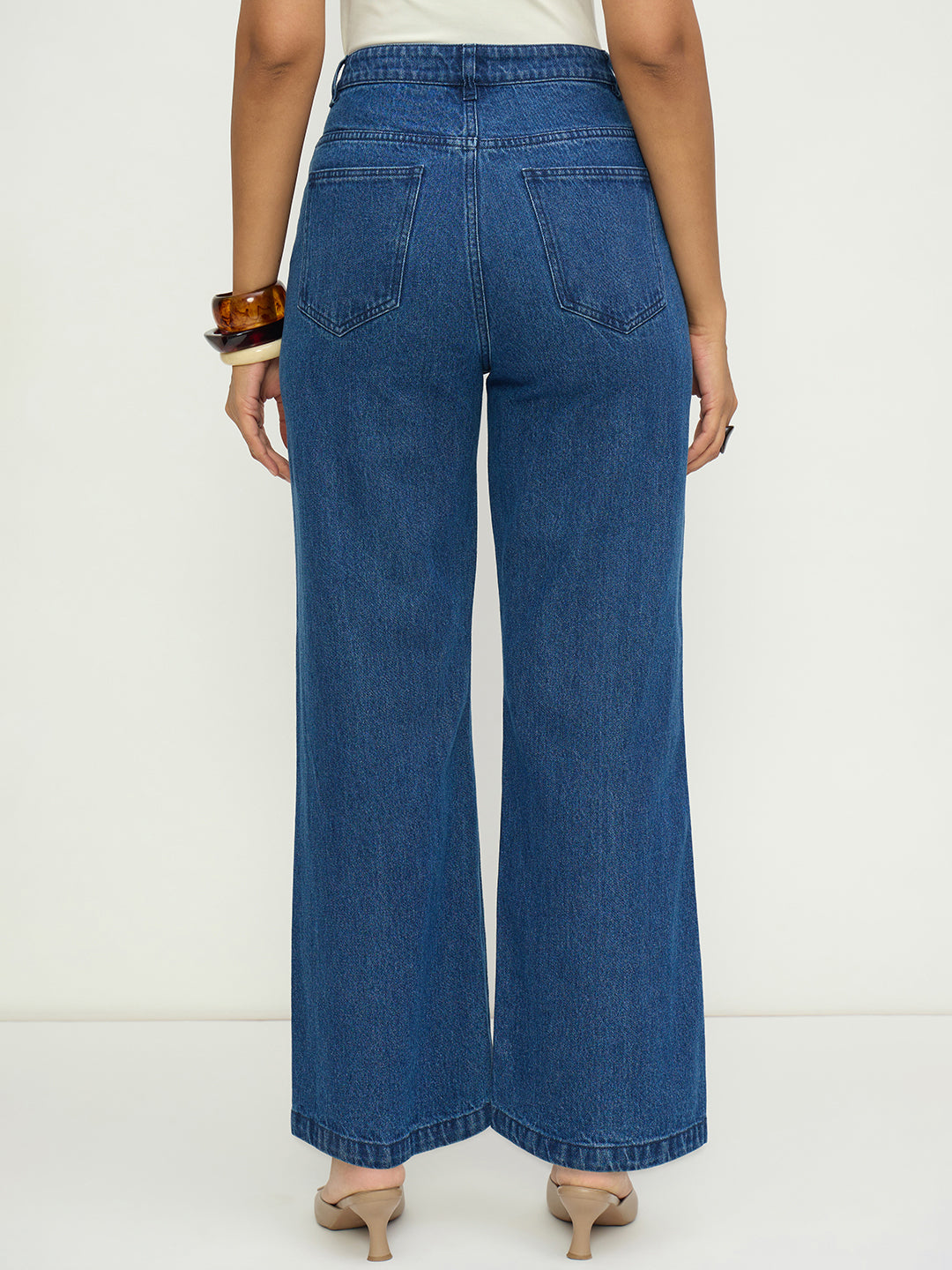 DenimClassic Navy Flared High-Rise Jeans