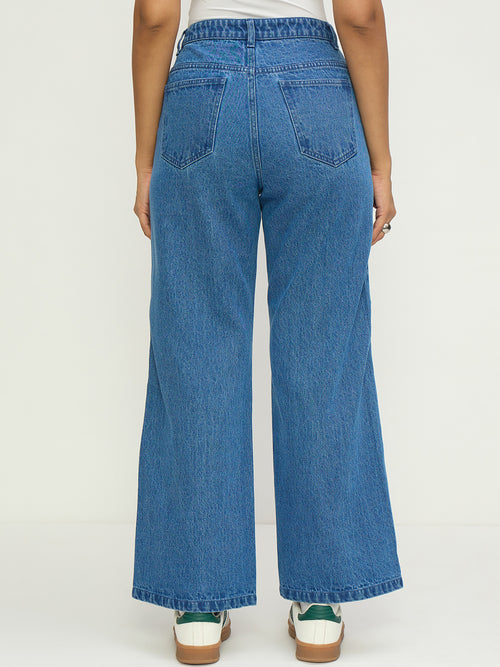 Acid Blue Flare Fit High-Rise Jeans