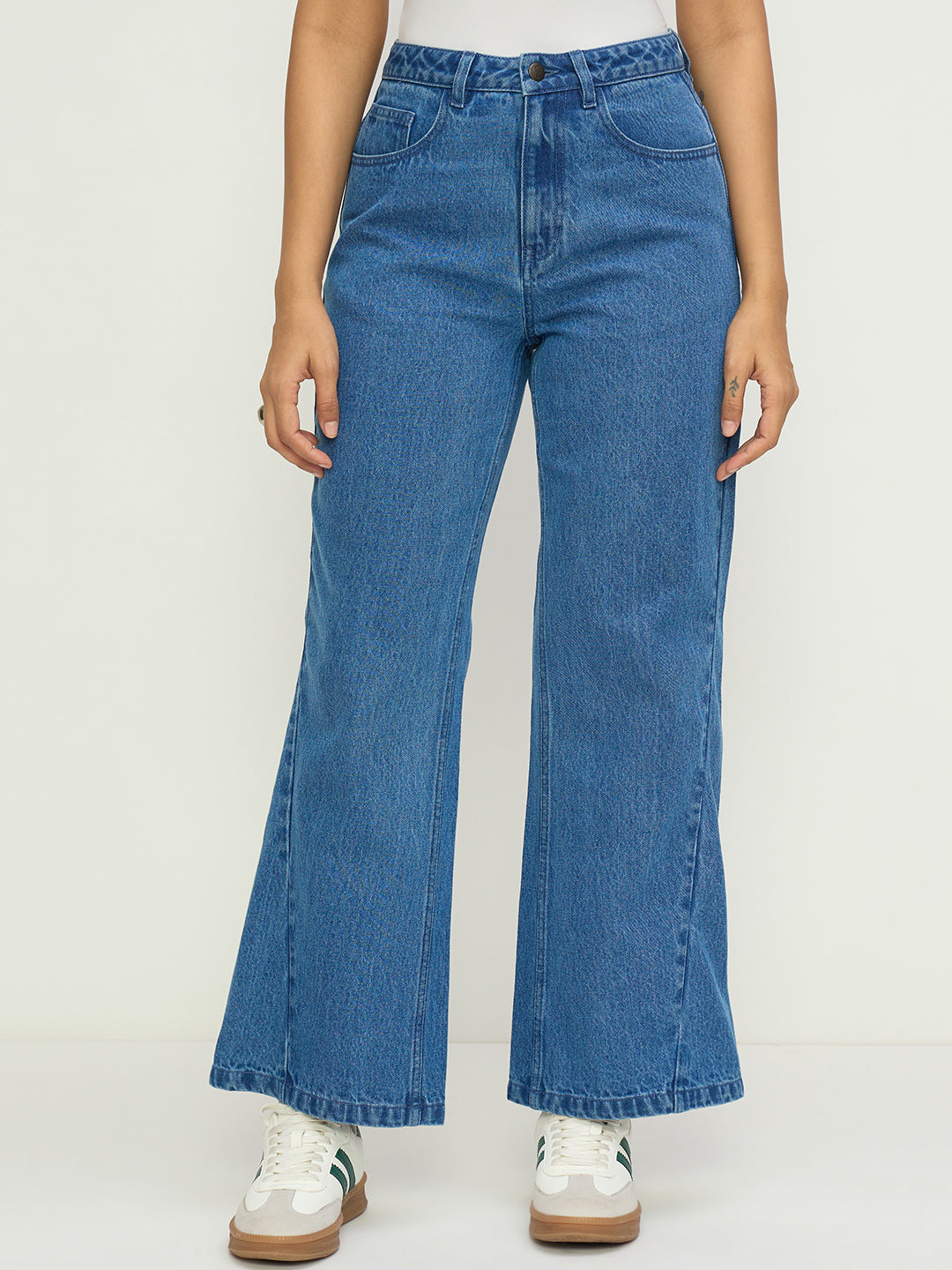 DenimClassic Blue Flared High-Rise Jeans