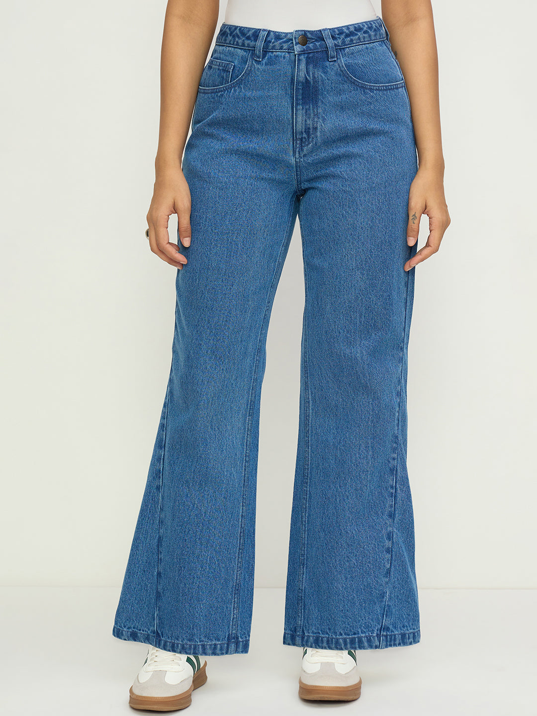 DenimClassic Blue Flared High-Rise Jeans