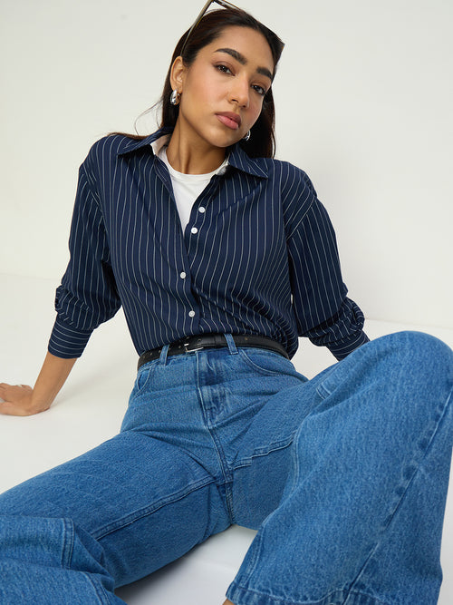 Acid Blue Flare Fit High-Rise Jeans