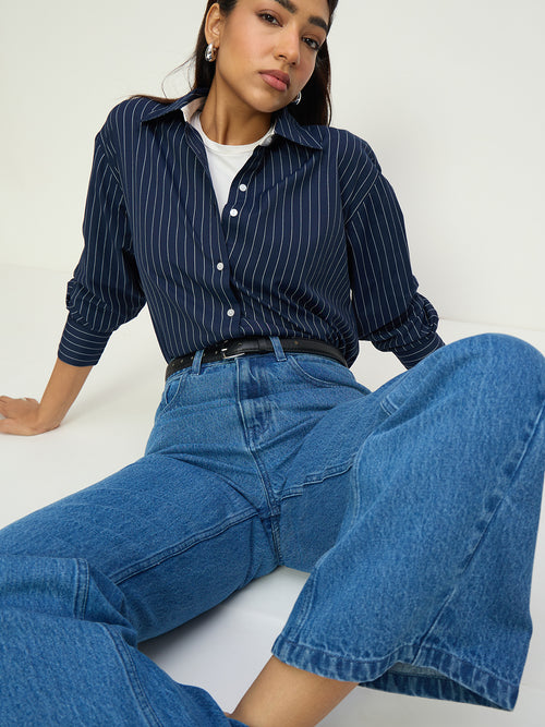 DenimClassic Blue Flared High-Rise Jeans