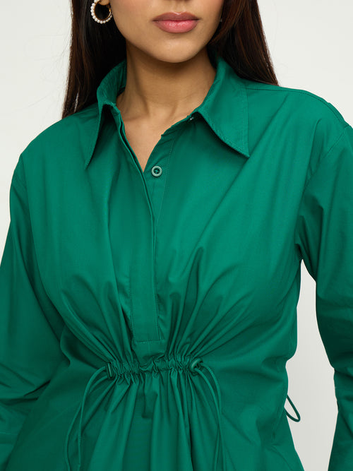 Green Poplin Shirt Co-Ord Set
