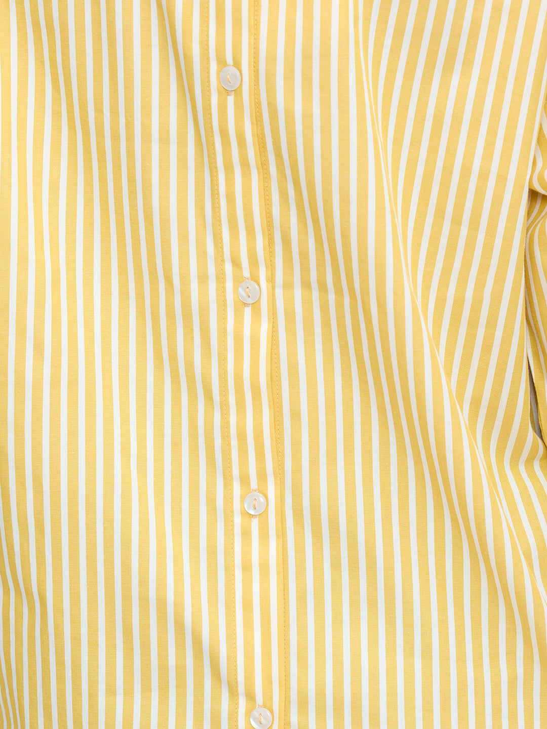 Yellow Stripe Back Button Detail Shirt