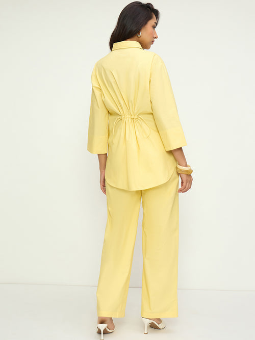 Butter Yellow Poplin Shirt Co-Ord Set