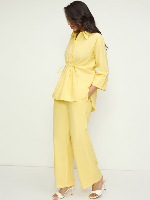 Butter Yellow Poplin Shirt Co-Ord Set